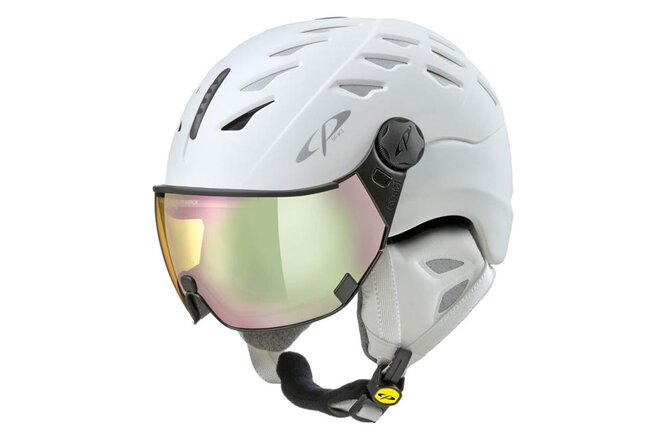 CP Ski CUMA Cashmere Helmet snowwhite soft touch / Visor Nr.29