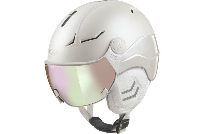 CP Ski Women COYA+ Cashmere Helmet pearl white soft... touch/pearl white shiny / Visor Nr.59