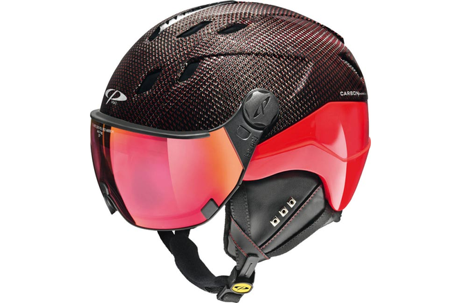 CP Ski CORAO+ Carbon Helmet red carbon shiny/red shiny / Visor Nr.28
