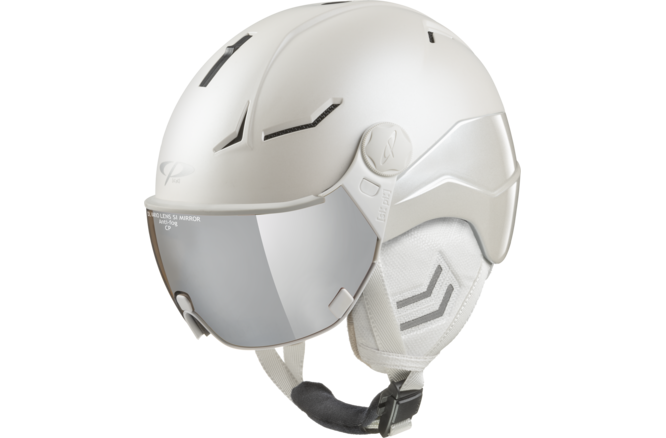 CP Ski Women COYA+ Cashmere Helmet pearl white soft... touch/pearl white shiny / Visor Nr.53