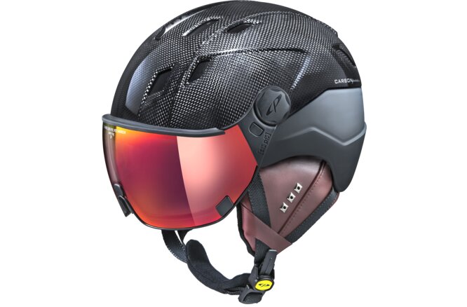 CP Ski CORAO+ Carbon Cashmere Helmet limited edition black shiny... carbon/black soft touch dark brown / Visor Nr.28