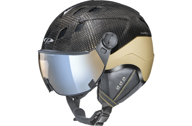 CP Ski CORAO+ Carbon Helmet gold carbon shiny/gold soft touch /... Visor Nr.26
