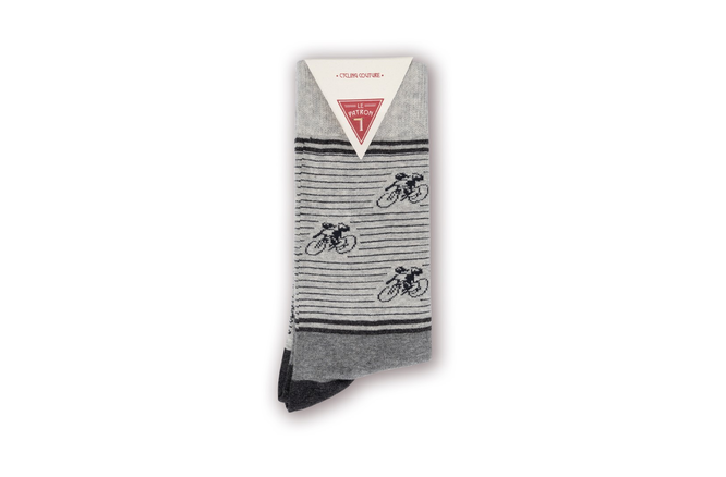 Le Patron Vintage Cyclist Socks grey melange