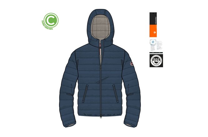 Colmar Mens Down Jacket dark blue-coffee cre