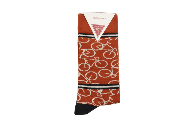 Le Patron Bicycle Socks burned orange