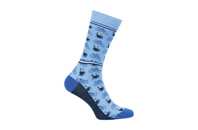 Le Patron Cafe Cycliste Socks blue