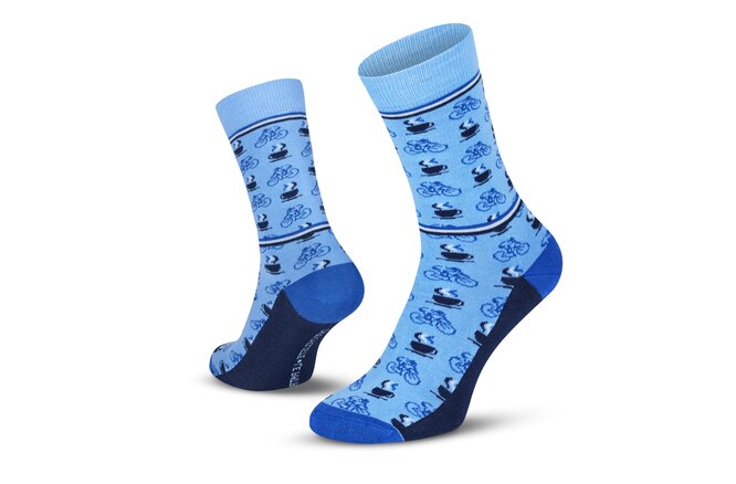 Le Patron Cafe Cycliste Socks blue