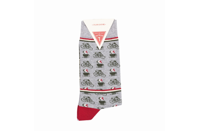 Le Patron Cafe Cycliste Socks grey melange