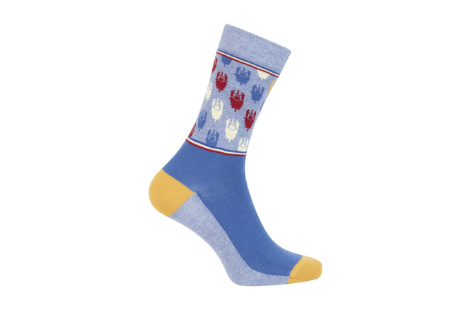 Le Patron Grand Tours Jaune Socks blue