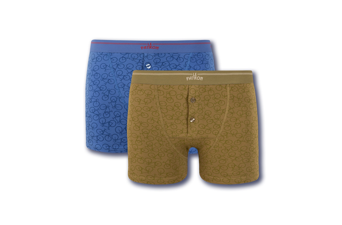 Le Patron Boxers Bicycles olive green riviera blue