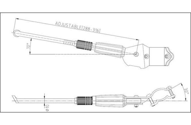 Seitenstütze CD-104 26 - 28" 288 - 316 mm Montage nur an... Kettenstrebe schwarz