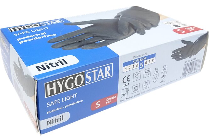 Nitrilhandschuhe Gr.L(9) Box à 100 Stück schwarz oder blau