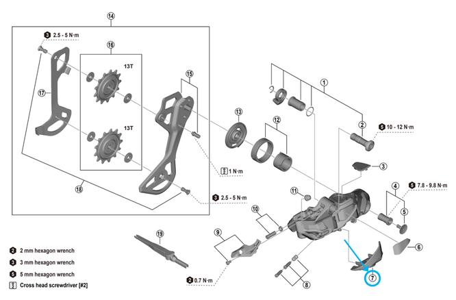 Shimano RD-M9250 Abdeckung Batterie
