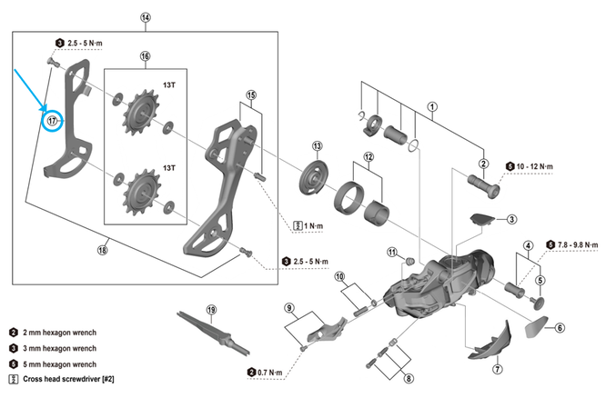 Shimano Leitblech RD-M9250-GS innen
