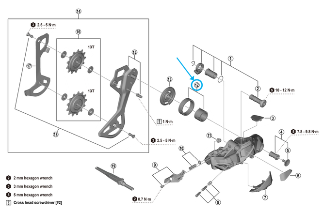 Shimano RD-M9250 Plattenspannfedereinheit