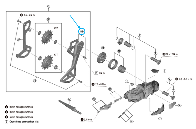 Shimano Leitblech RD-M9250-GS aussen