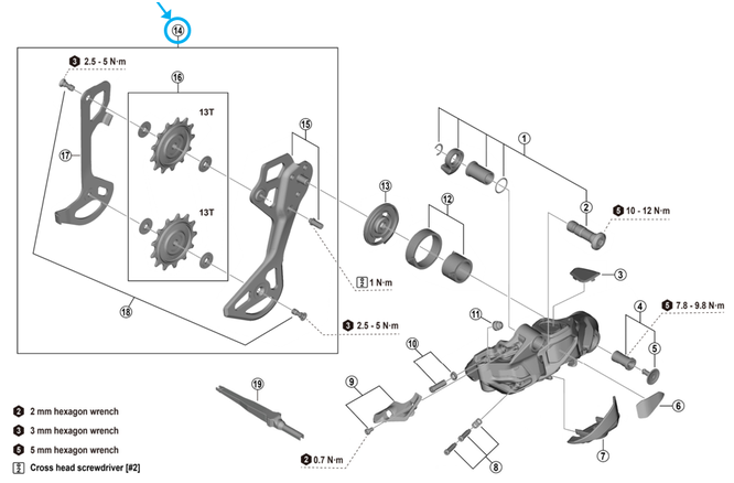 Shimano Leitblecheinheit RD-M9250-SGS