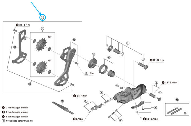 Shimano Leitblecheinheit RD-M9260-11-SGS