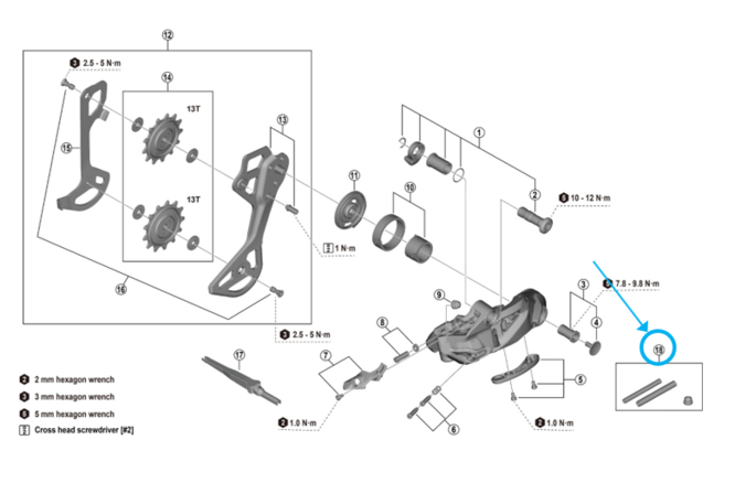 Shimano RD-M9260 Schutzrohrsatz