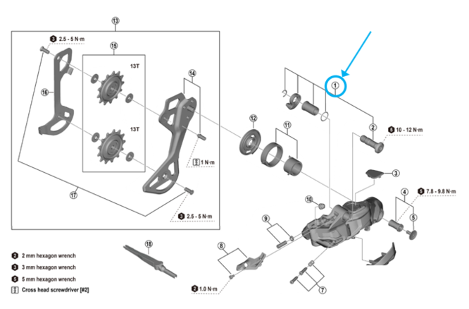 Shimano RD-M8250 Befestigungsschraubeneinheit