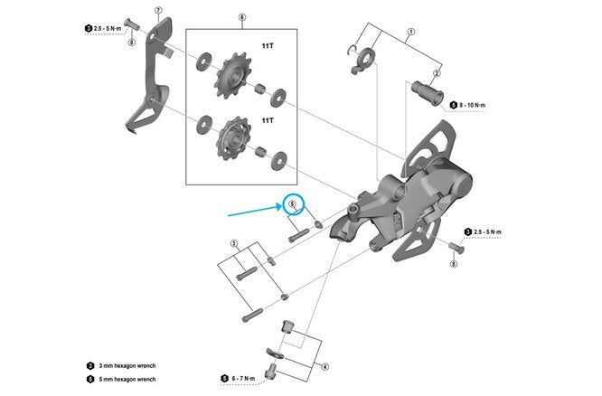 Shimano RD-U4010 Einstellschraube M4 x 20.3 mit Platte