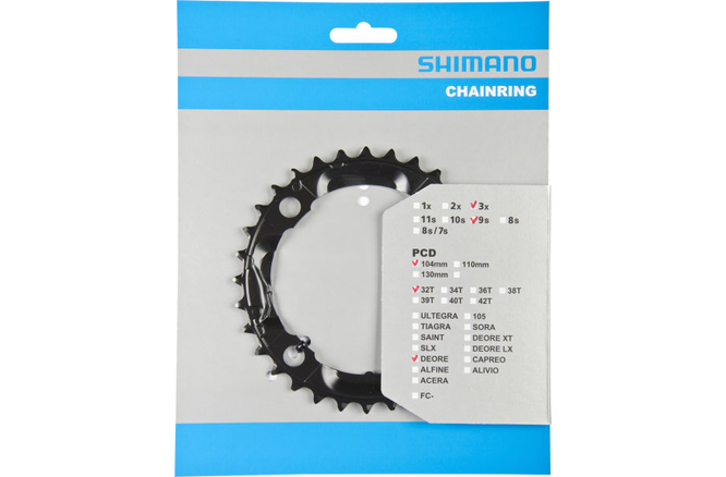 Shimano Kettenblatt DEORE FC-M590 32 Zähne schwarz