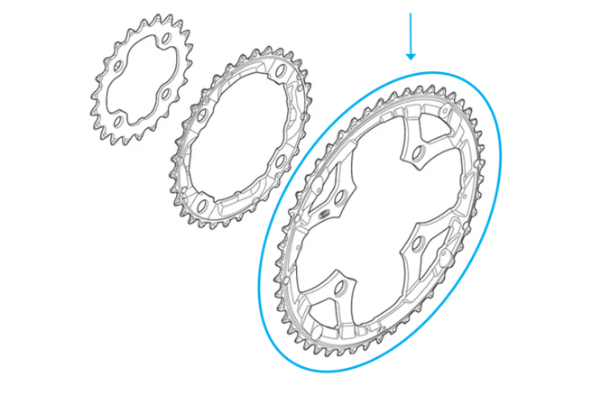 Shimano Kettenblatt FC-T6010 48 Zähne für Hosenschutz schwarz