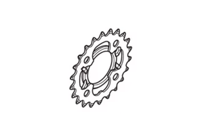 Shimano Kettenblatt DEORE FC-M522 24 Zähne AE mit... Kettenschutz schwarz