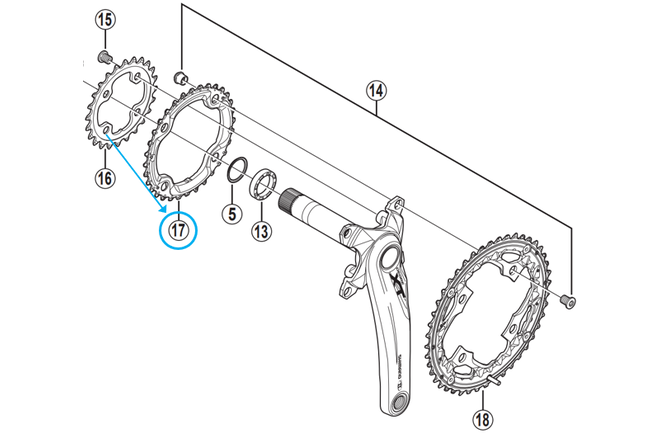 Shimano Kettenblatt XT FC-T781 36 Zähne AL