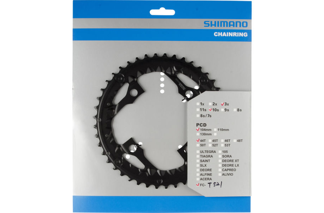 Shimano Kettenblatt FC-T521 44 Zähne AE für Hosenschutz schwarz