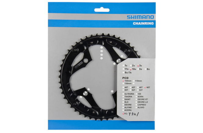 Shimano Kettenblatt FC-T521 48 Zähne AL für Hosenschutz schwarz