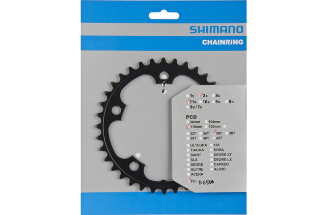 Shimano Kettenblatt FC-RS500 36 Zähne MH schwarz