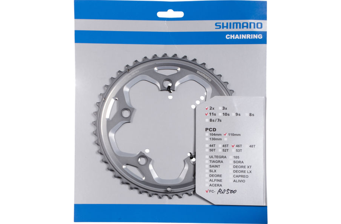 Shimano Kettenblatt FC-RS500 46 Zähne MJ silber