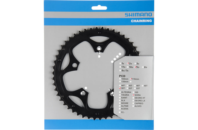 Shimano Kettenblatt FC-3550 50 Zähne F für Hosenschutz schwarz