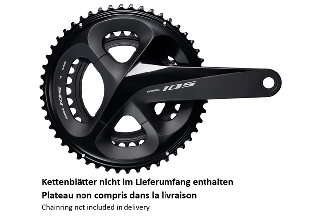 Shimano Kettenradgarnitur 105 FC-R7000 170 mm ohne Kettenblatt... schwarz