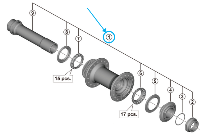 Shimano Achse komplett HB-MT400 100 mm