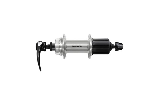 Shimano Hinterradnabe FH-QC400 8/9/10/11-Gang 135 mm 32-Loch... QR Center-Lock silber