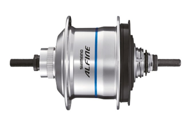 Shimano Getriebenabe ALFINE SG-S7051 8-Gang Di2 36-Loch... Center-Lock 135 mm silber