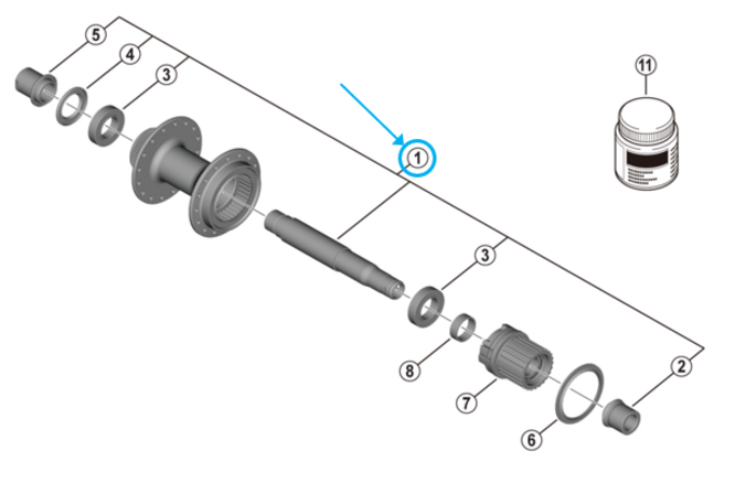 Shimano Achse komplett FH-MT410