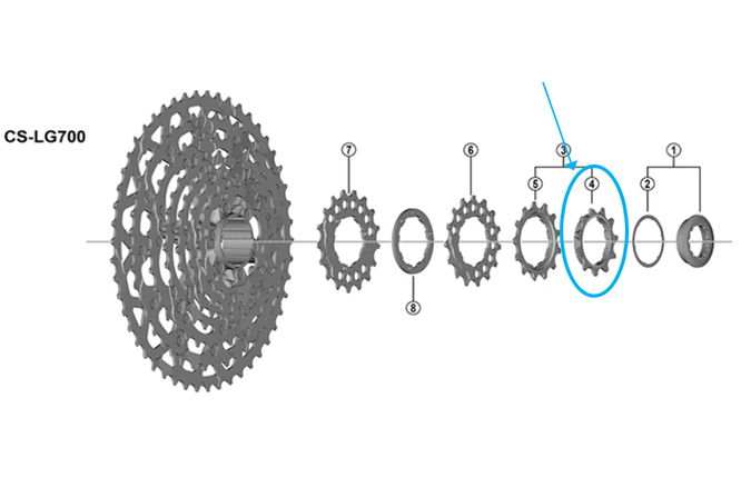 Shimano Zahnkranz CS-LG700 11 Zähne Spacer Typ