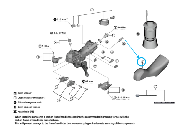Shimano Griffüberzug ST-U6030 schwarz