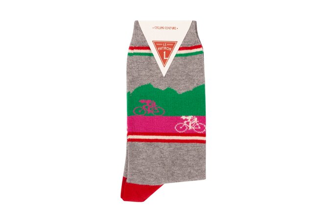 Le Patron Grand Tours Giro Socks grey melange