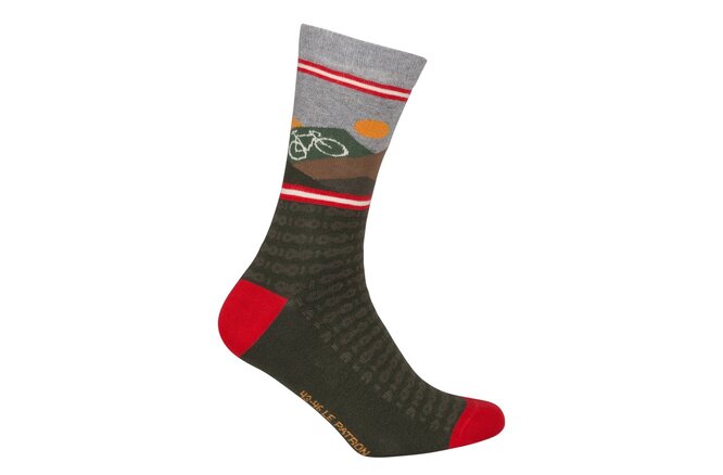 Le Patron Mountain Socks army green