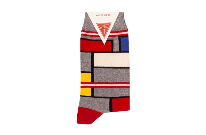 Le Patron Classic Jersey Look Socks mondrian grey