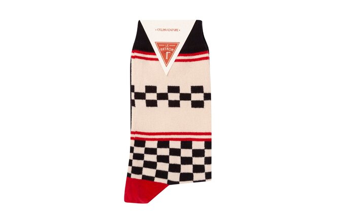 Le Patron Classic Jersey Peugeot Socks black ecru