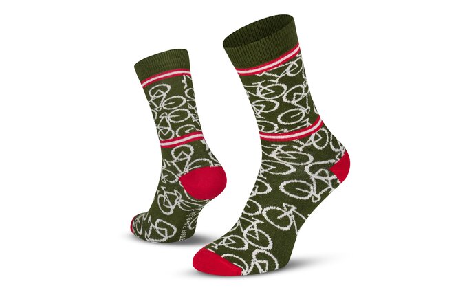 Le Patron Bicycle Socks army green