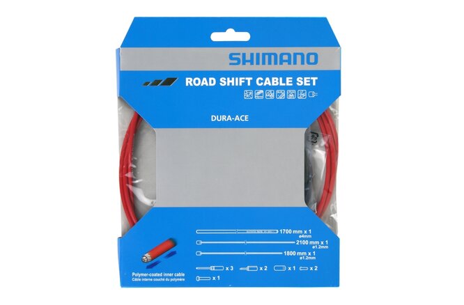 Shimano Schaltzugset Road Polymer rot Blister