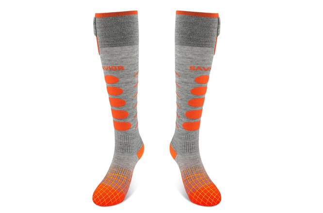 SAVIOR Ski Socks Bluetooth Montreal grey/orange