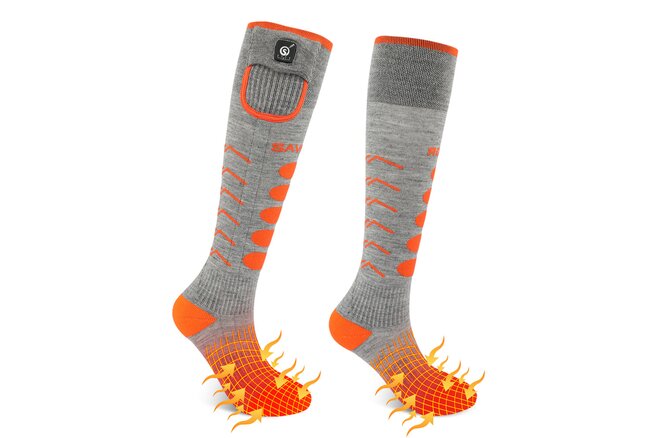 SAVIOR Ski Socks Bluetooth Montreal grey/orange