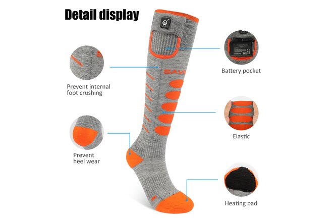 SAVIOR Ski Socks Bluetooth Montreal grey/orange